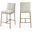 Reeves Chenille Fabric Upholstered Counter Stool Set of 2 In Brushed Gold and Cream
