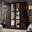 Regal 4-Door Wardrobe with Mirrored Doors and Metal Knobs In Java