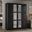 Regal 4-Door Wardrobe with Mirrored Doors In Black