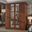 Regal 4-Door Wardrobe with Mirrored Doors In Mocha