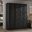 Regal 4-Door Wardrobe with Raised Panel Doors and Metal Knobs In Black