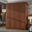Regal 4-Door Wardrobe with Raised Panel Doors and Metal Knobs In Mocha