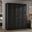 Regal 4-Door Wardrobe with Raised Panel Doors In Black