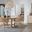 Retreat Pole Rattan Round Dining Room Set with 1-20 Inch Leaf Table In Light Wood