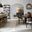 Retreat Pole Rattan Round Dining Room Set with 1-20 Inch Leaf Table