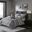 Rhapsody Polyester Jacquard Reversible 6 Piece Queen Coverlet Set In Grey/Taupe