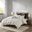 Rhea Cotton Clipped Jacquard 3 Piece Queen Duvet Cover Mini Set In Ivory/Charcoal
