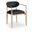 Riccio Vegan Leather Upholstered Dining Arm Chair Set of 2 In Black and Stained Natural