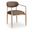 Riccio Vegan Leather Upholstered Dining Arm Chair Set of 2 In Brown and Stained Natural