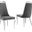 Ricky Side Chairs Set of 2 In Dark Gray Velvet and Chrome