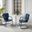 Ridgeland 3 Piece Retro Outdoor Bistro Set In Navy Gloss and White Satin