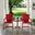 Ridgeland 3 Piece Retro Outdoor Chair Set In Bright Red Gloss