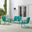 Ridgeland 4 Piece Retro Outdoor Loveseat Glider Patio Set In Turquoise Gloss