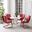 Ridgeland 5 Piece Round Retro Outdoor Dining Set In Bright Red Gloss and White Satin