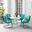 Ridgeland 5 Piece Round Retro Outdoor Dining Set In Turquoise Gloss and White Satin
