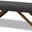 Rika Mid-Century Modern Dark Grey Fabric Upholstered Walnut Brown Finished Boomerang Bench