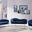 Ritz Velvet Living Room Set (Navy)