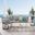 Riverside White and Gray 4 Piece Outdoor Patio Aluminum Sectional