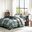 Robbie Plaid 7 Piece Twin Comforter Set with Bed Sheets In Teal and Black