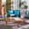 Rocklin Teak Look 5-Piece Outdoor Set In Navy