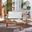 Rocklin Teak Look and Beige 4-Piece Outdoor Set