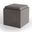 Rockwood Vegan Faux Leather Cube Storage Ottoman with Tray In Distressed Slate Grey
