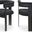 Romeo Boucle Fabric Dining Chair Set of 2 In Black/Matte Black Powder Coating