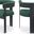 Romeo Boucle Fabric Dining Chair Set of 2 In Green/Matte Black Powder Coating