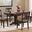 Round Double X- Back 5-Piece Dining Set In Grey Stone and Black Stone