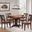 Round Double X- Back 5-Piece Dining Set In Whiskey and Mocha