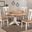 Round Panel Back 5-Piece Dining Set In Caramel and Biscotti
