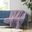 Ruched Polyester Solid Long Fur Throw In Lavender