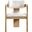 Sacha Linen Textured Fabric Dining Chair Set of 2 In Natural and Cream