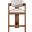 Sacha Linen Textured Fabric Stool In Beige and Brown