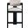 Sacha Linen Textured Fabric Stool In Black and Beige