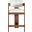 Sacha Linen Textured Fabric Stool In Brown and Cream