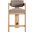 Sacha Linen Textured Fabric Stool In Brown and Natural