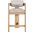 Sacha Linen Textured Fabric Upholstered Counter Stool In Beige and Natural