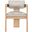 Sacha Linen Textured Fabric Upholstered Dining Chair Set of 2 In Beige and Natural