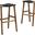 Saoirse Faux Leather Wood Bar Stool Set of 2 In Walnut Black