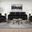 Scotland Faux Leather Upholstered Track Arm Living Room Set In Black