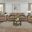 Scotland Faux Leather Upholstered Track Arm Living Room Set In Brown