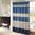 Serene Faux Silk Embroidered Floral Shower Curtain In Navy