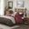 Serene Polyester Polyoni Pieced Solid Queen Comforter 7 Piece Set with Embroidery In Red