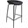 Servos Barstool with Upholstered Faux Leather Seat and Iron Frame In Black