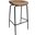 Servos Barstool with Upholstered Faux Leather Seat and Iron Frame In Sand Brown