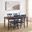 Shelby 5 Piece Dining Table Set for 4 In Navy and Dark Cherry