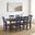 Shelby 7 Piece Dining Table Set for 6 In Navy and Dark Cherry