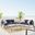 Shore Sunbrella Fabric Outdoor Patio Aluminum 3 Piece Set EEI-4313-SLV-NAV-SET