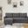 Sierra Dark Gray Linen Reversible Sleeper Sectional Sofa With Storage Chaise